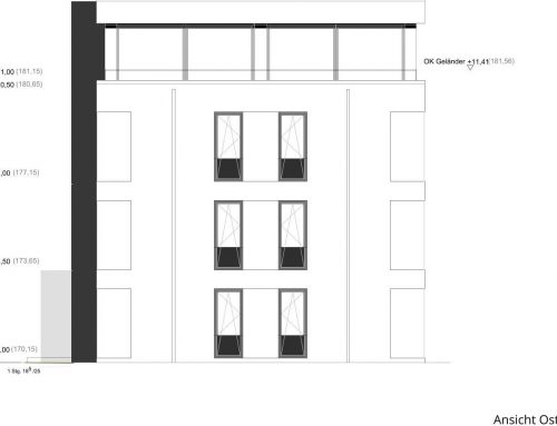 März 2023 – Planung eines Bürogebäudes mit Mischnutzung aus Co-Working-Space, klassische Büroflächen und Boardinghaus in Rheinbach